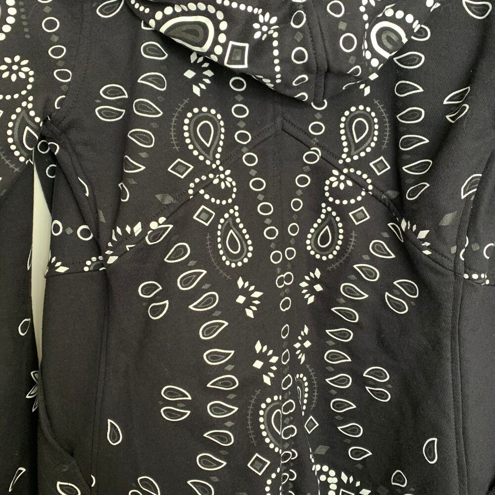 Jonny Cota Draped Hoodie in Black Bandana Open Front Women’s Small - Picture 7 of 14